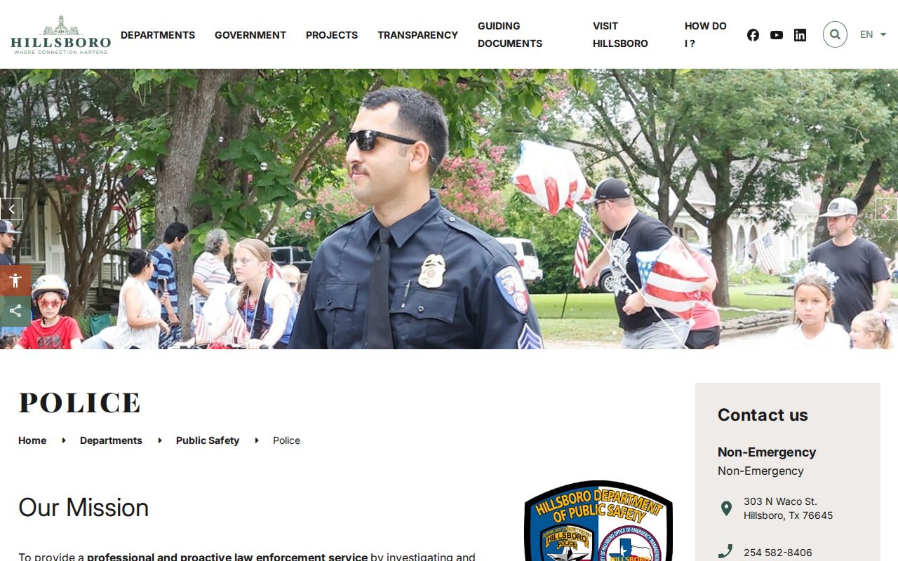 Hillsboro police criminal records instructions in Hill County