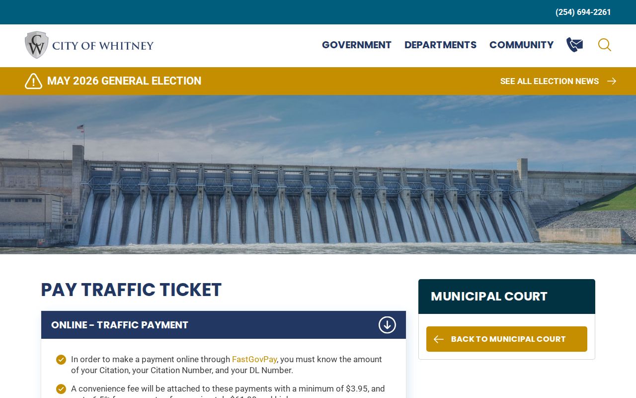 Whitney criminal records and Hill County traffic citation payment distinction