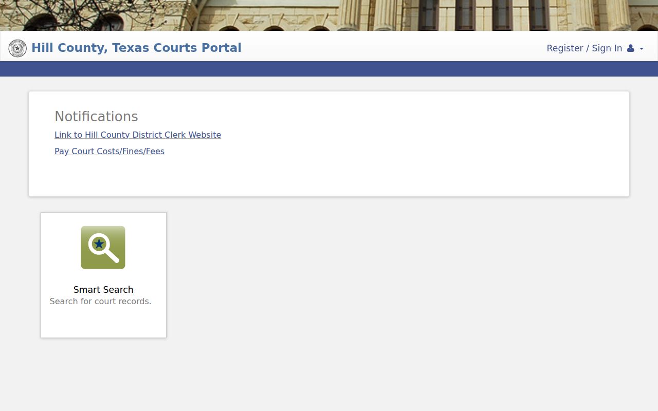 Hill County criminal court portal record search