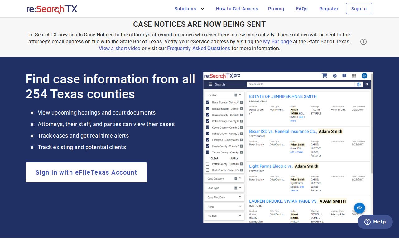 re SearchTX statewide Hill County criminal court records